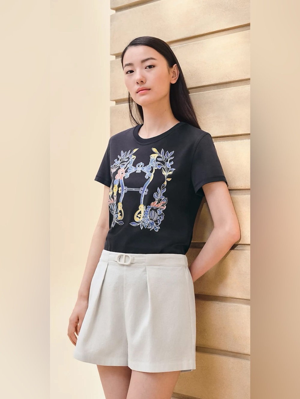 HERMÈS BLACK 'DELLA
CAVALLERIA' T-SHIRT SIZE